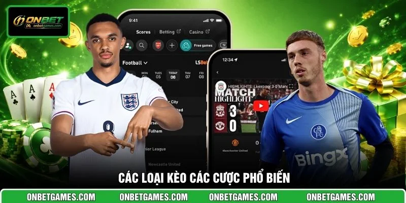 Các loại kèo các cược phổ biến
